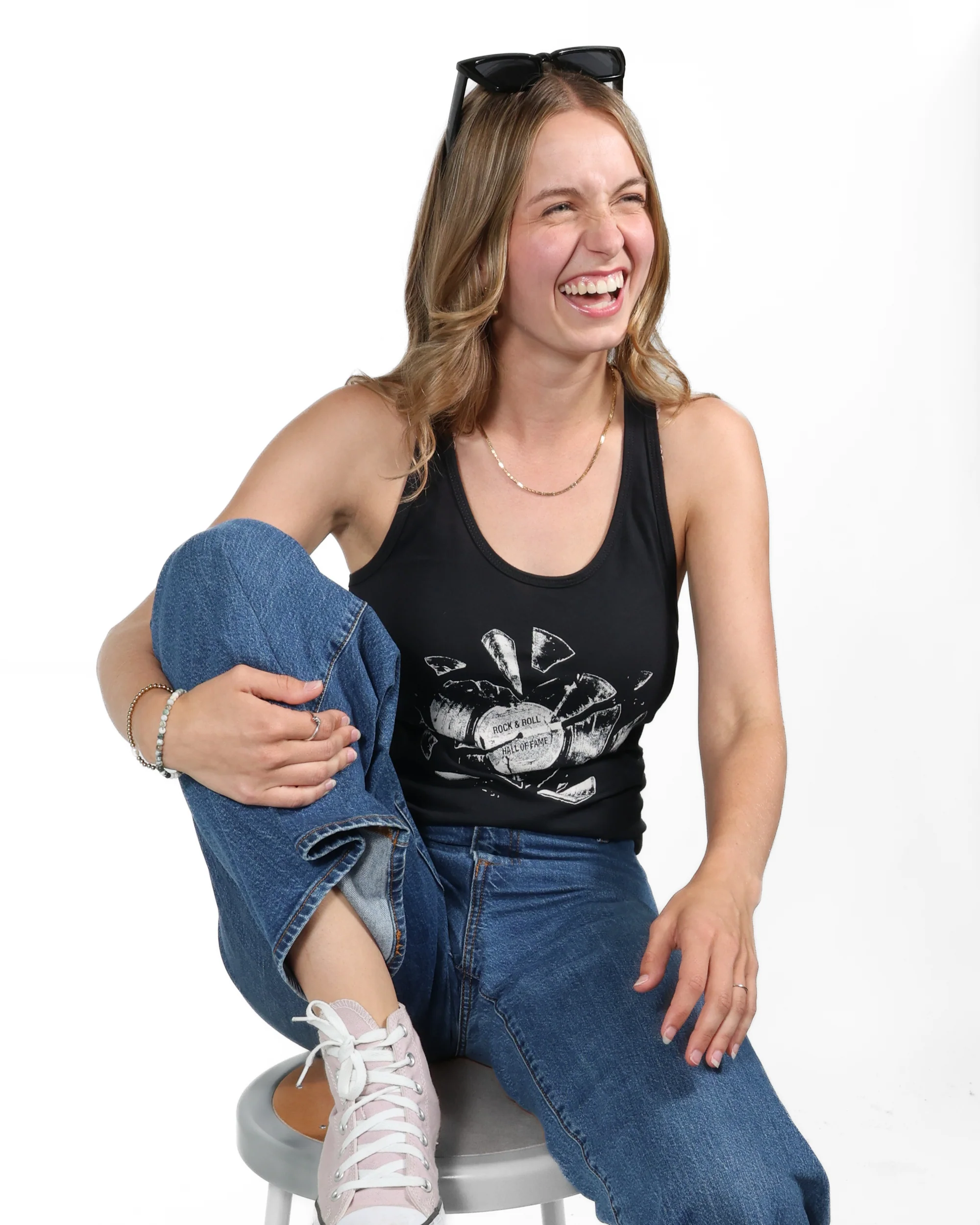 ROCK HALL HEART BEATS FITTED TANK TOP - Image 5