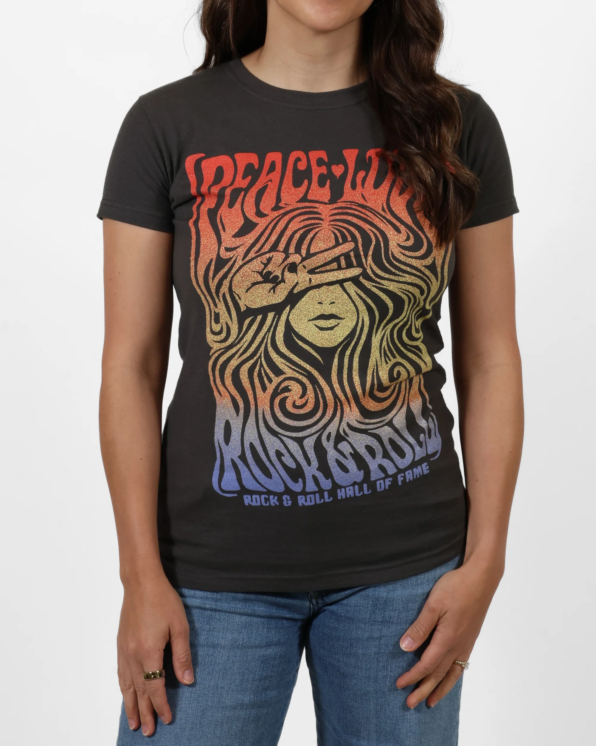 ROCK HALL PEACE LOVE HIPPIE FITTED T-SHIRT - Image 3
