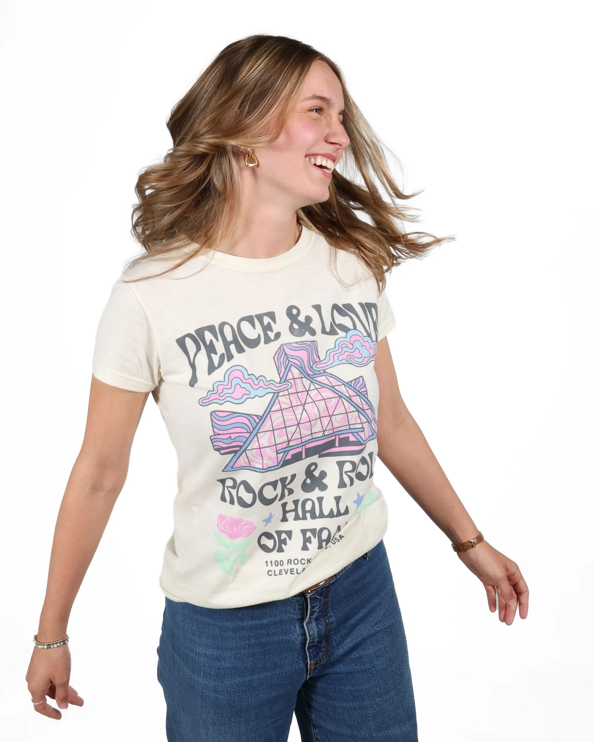 ROCK HALL PEACE & LOVE MUSEUM FITTED T-SHIRT - Image 2