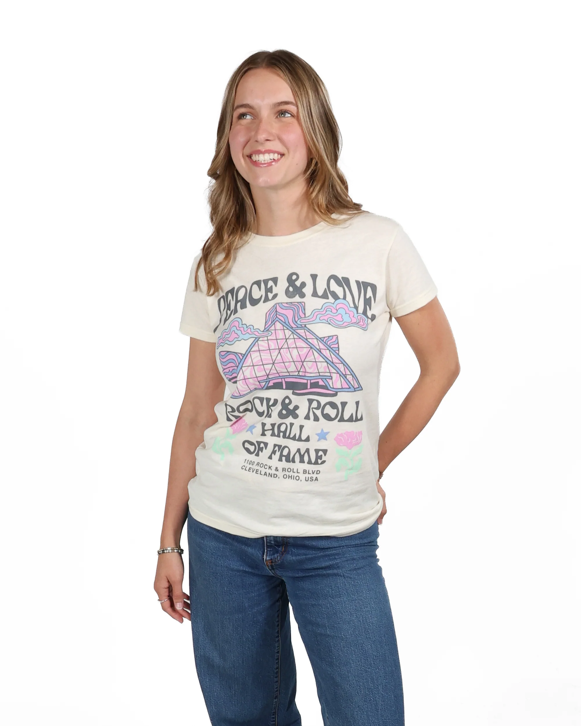 ROCK HALL PEACE & LOVE MUSEUM FITTED T-SHIRT - Image 3