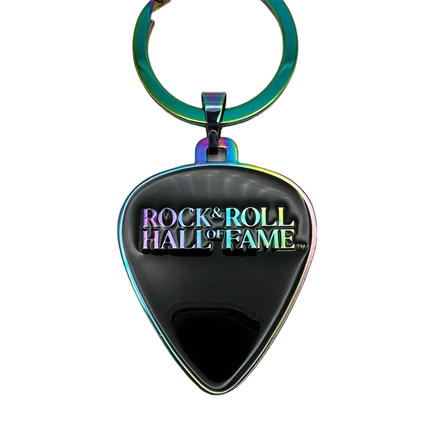 ROCK HALL ANODIZED RAINBOW PLATED SKULL KEYRING - Image 2