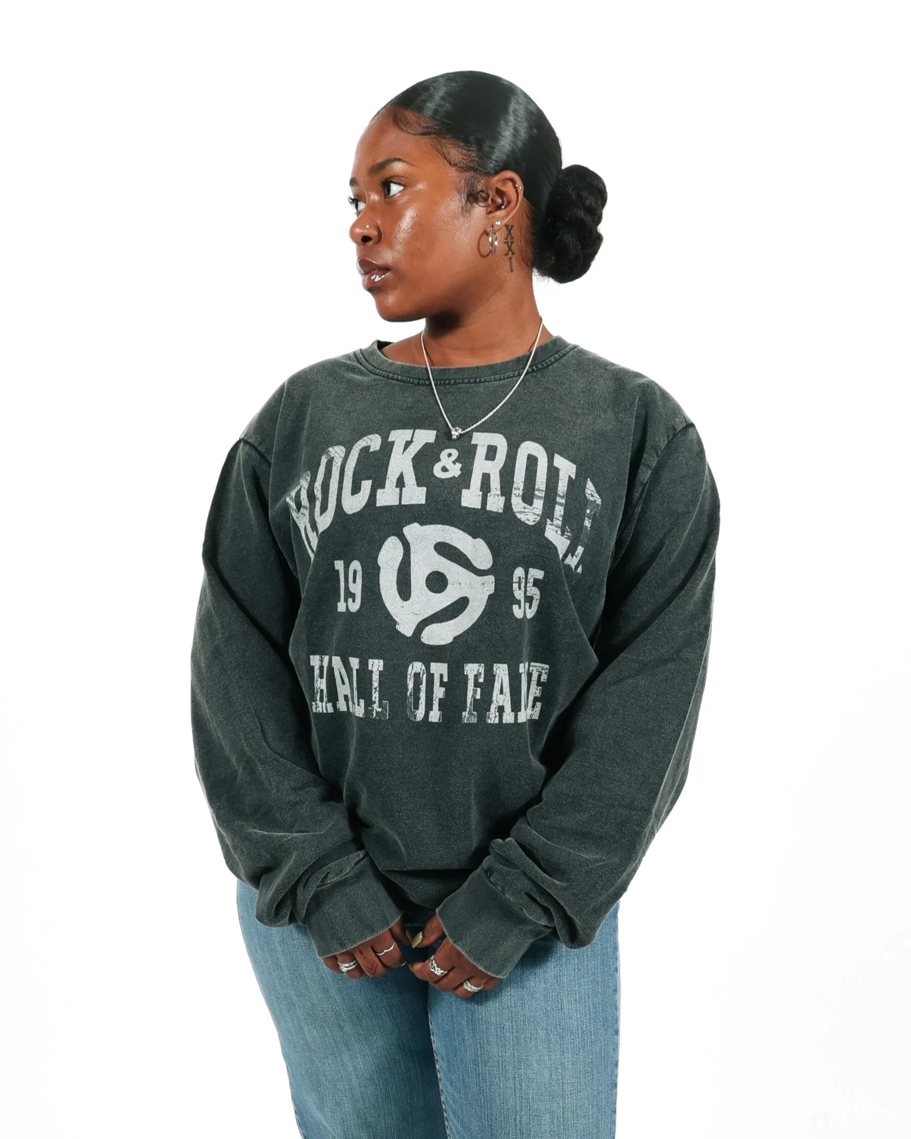 ROCK HALL BLACK SPACER PULLOVER CREW - Image 4