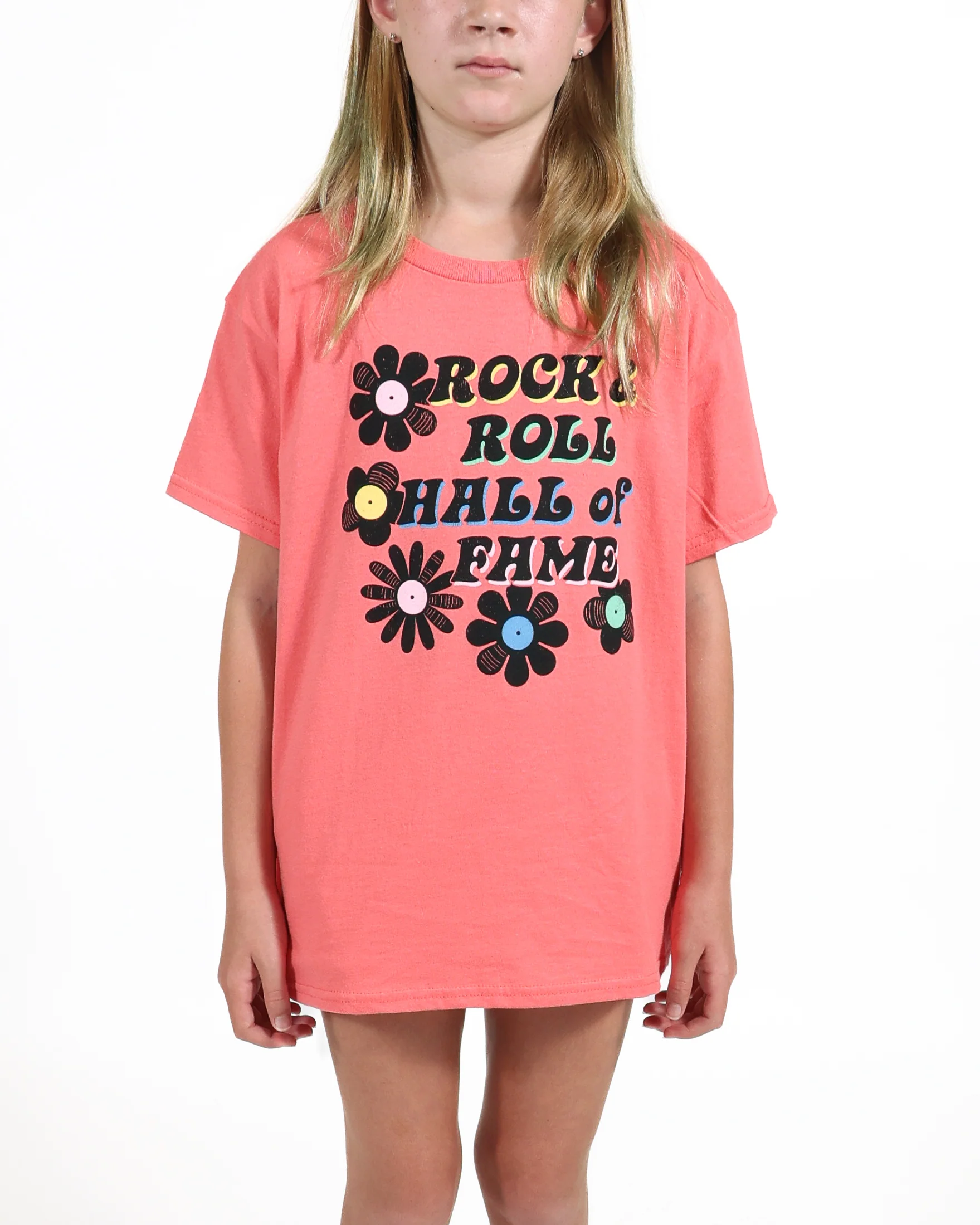 ROCK HALL TOSSED VINYL FLOWERS YOUTH T-SHIRT - Image 2
