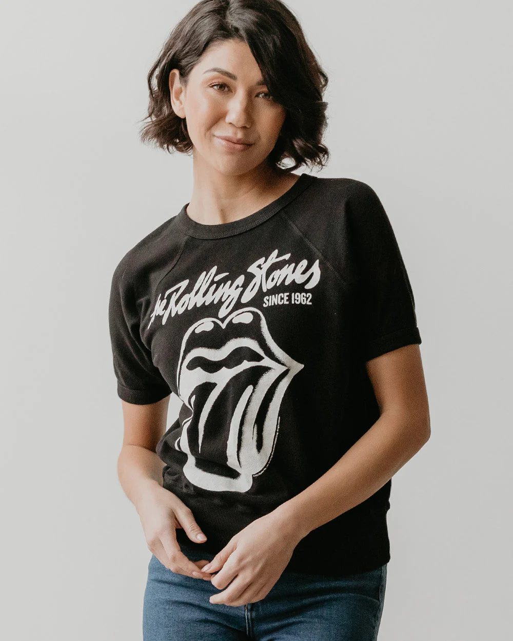 THE ROLLING STONES - BLACK RAGLAN T-SHIRT