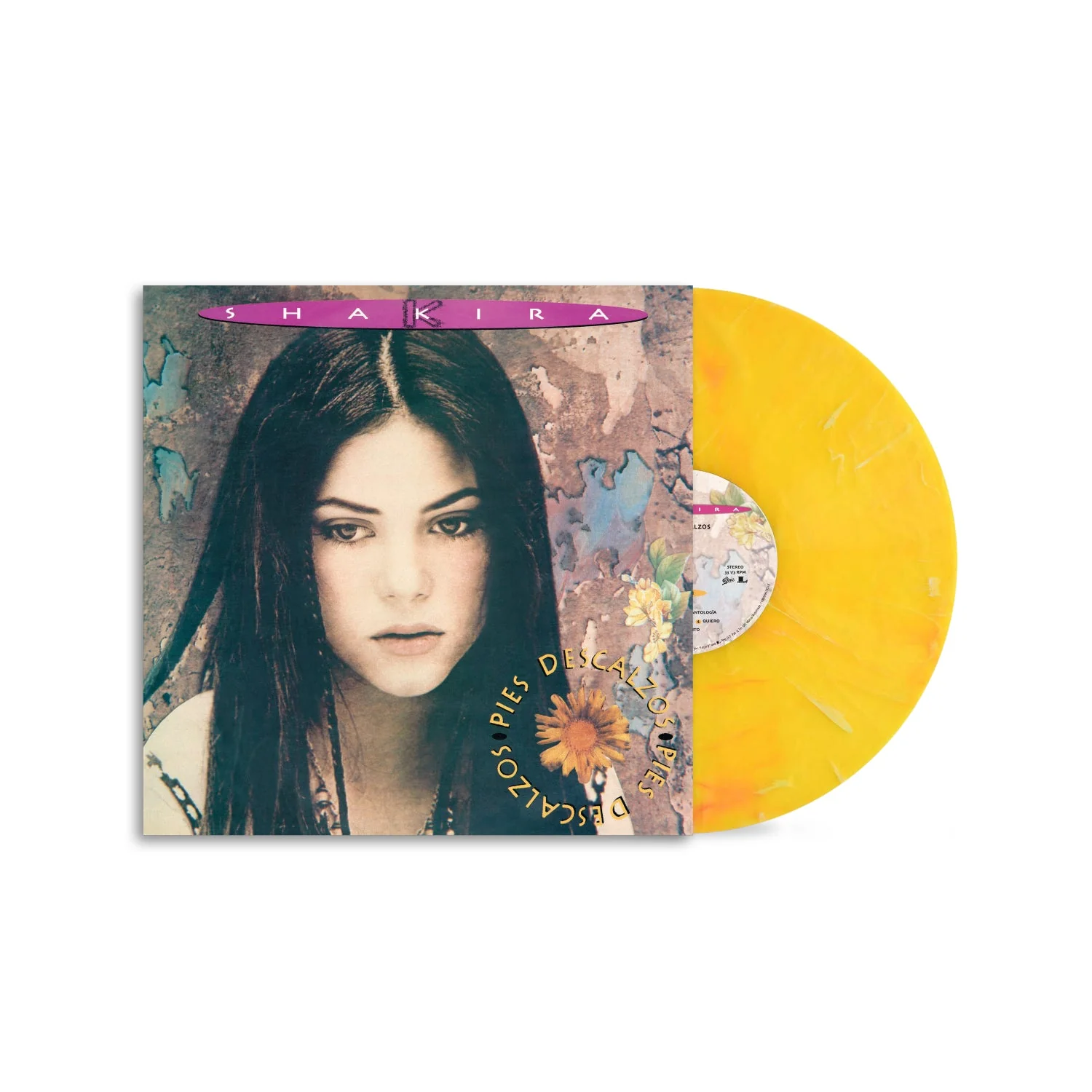SHAKIRA - PIES DESCALZOS - YELLOW & RED COLOR - VINYL LP