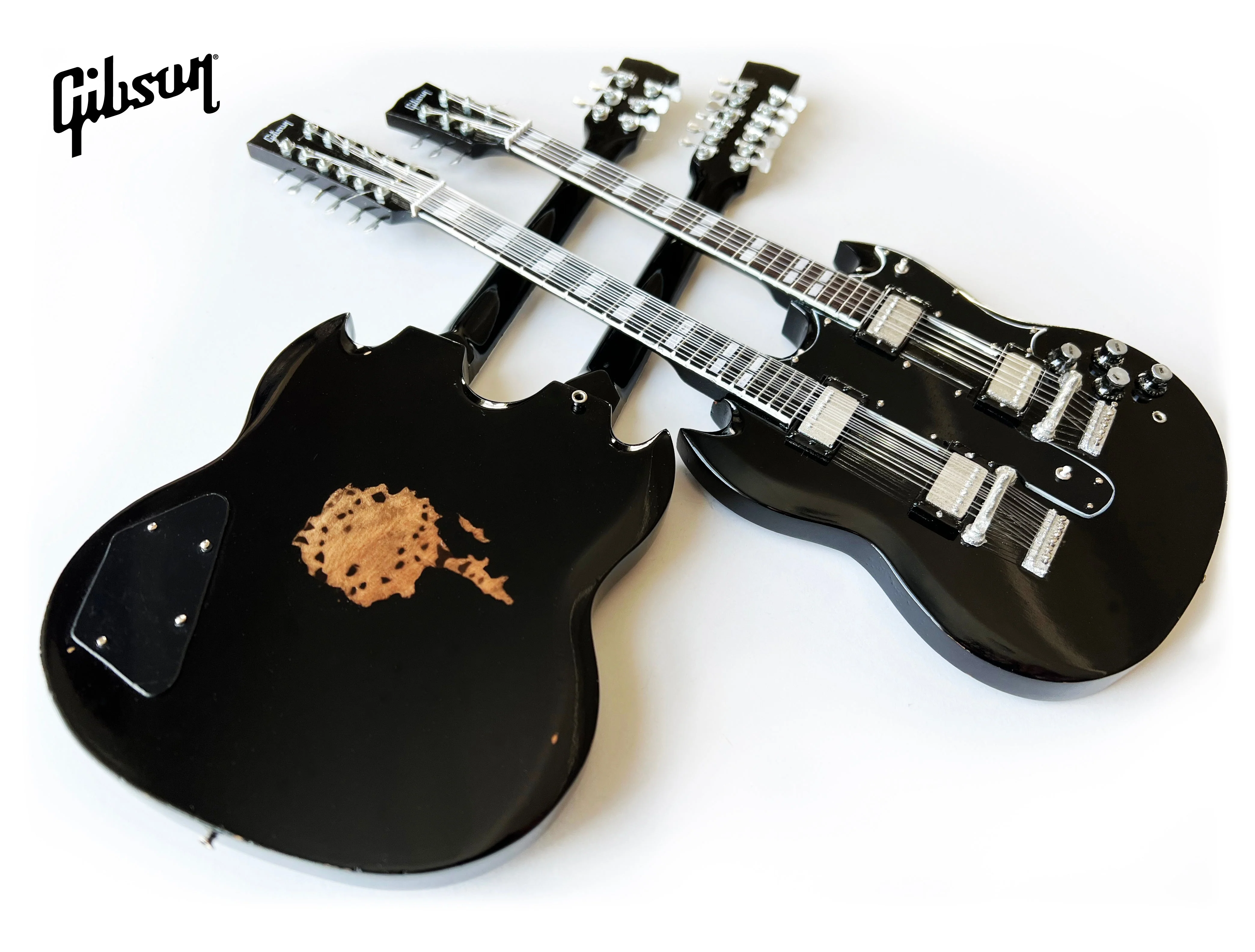 GUNS N' ROSES - SLASH - GIBSON 1966 EDS-1275 DOUBLENECK AGED MINI GUITAR - Image 4