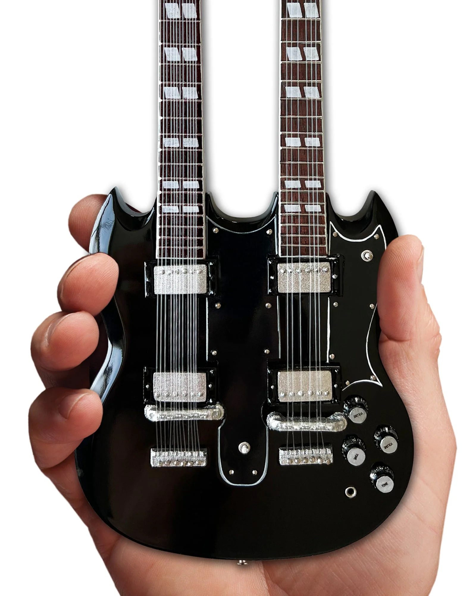 GUNS N' ROSES - SLASH - GIBSON 1966 EDS-1275 DOUBLENECK AGED MINI GUITAR - Image 5