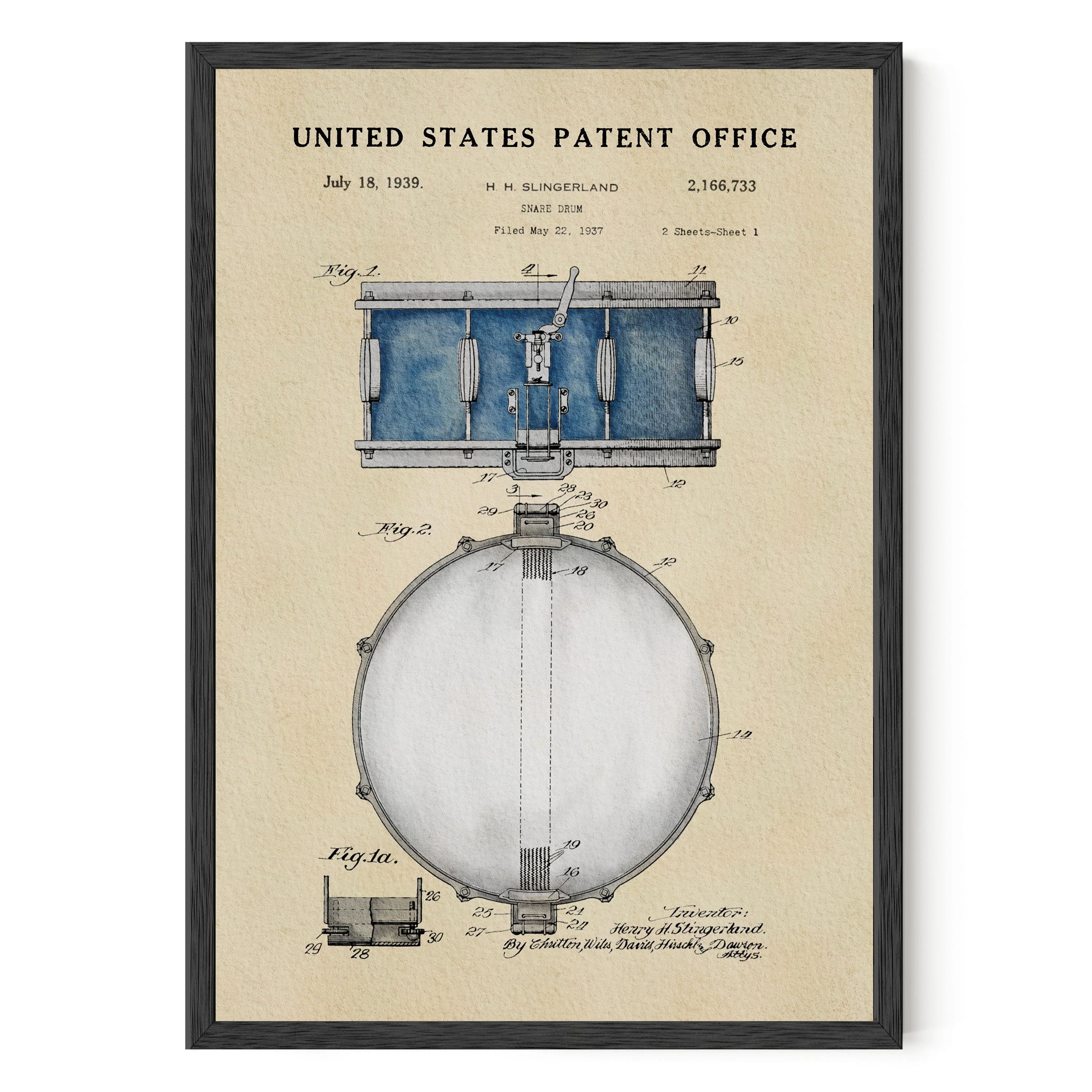 TIMELESS PATENTS - SNARE DRUM PRINT