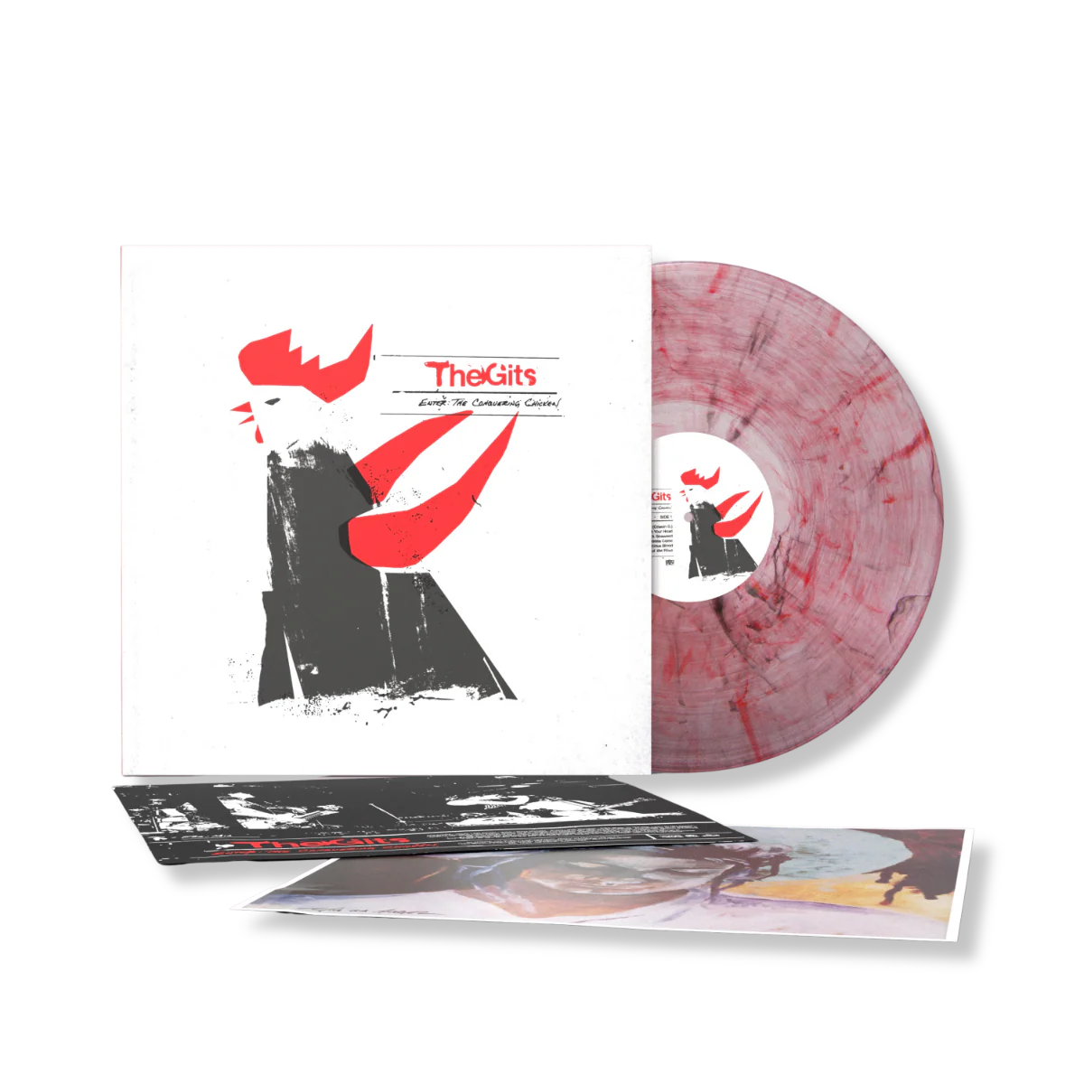 THE GITS - ENTER: THE CONQUERING CHICKEN - CLEAR WITH RED & BLACK COLOR - VINYL LP