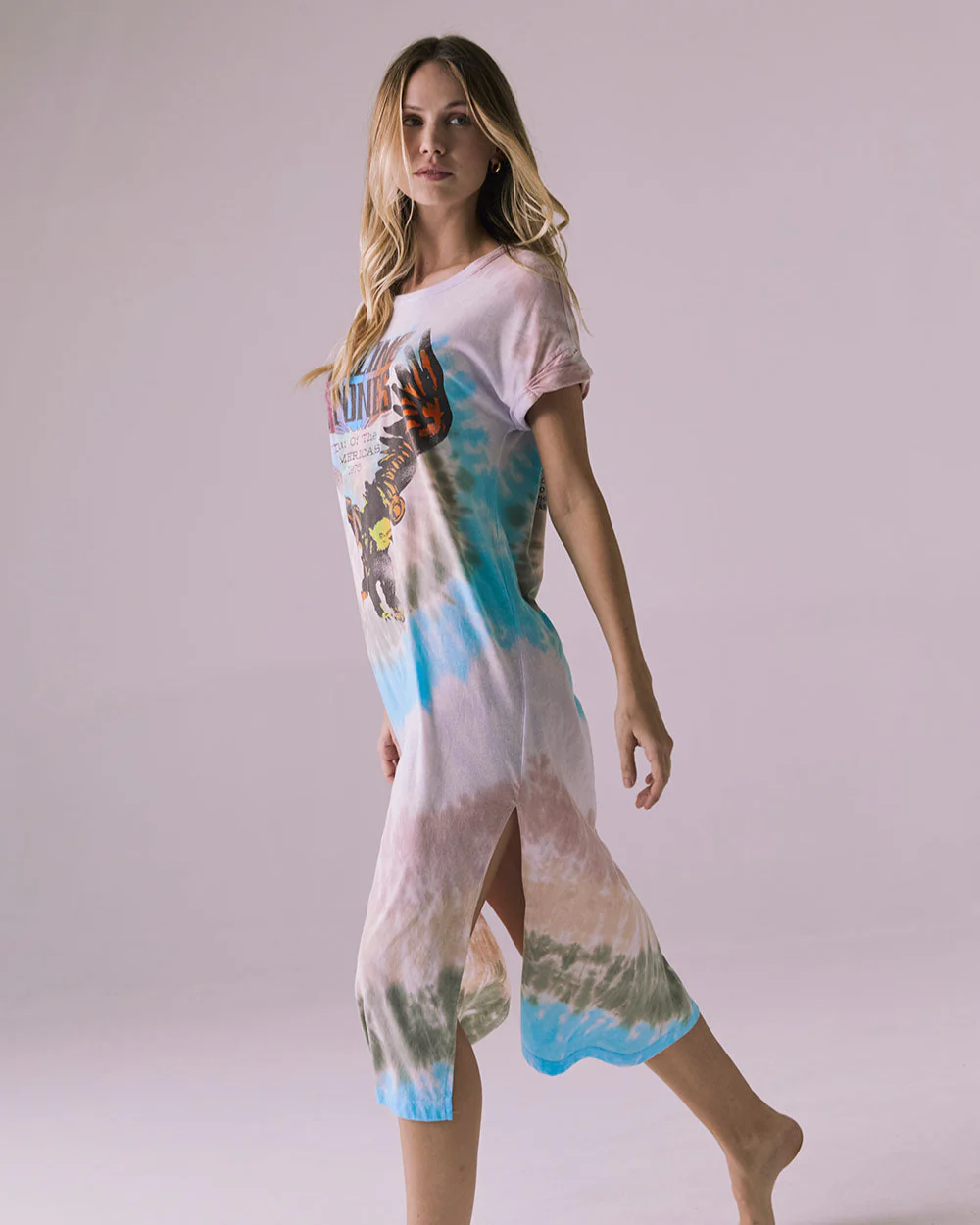 THE ROLLING STONES - TOUR OF AMERICA TIE DYE T-SHIRT DRESS - Image 2