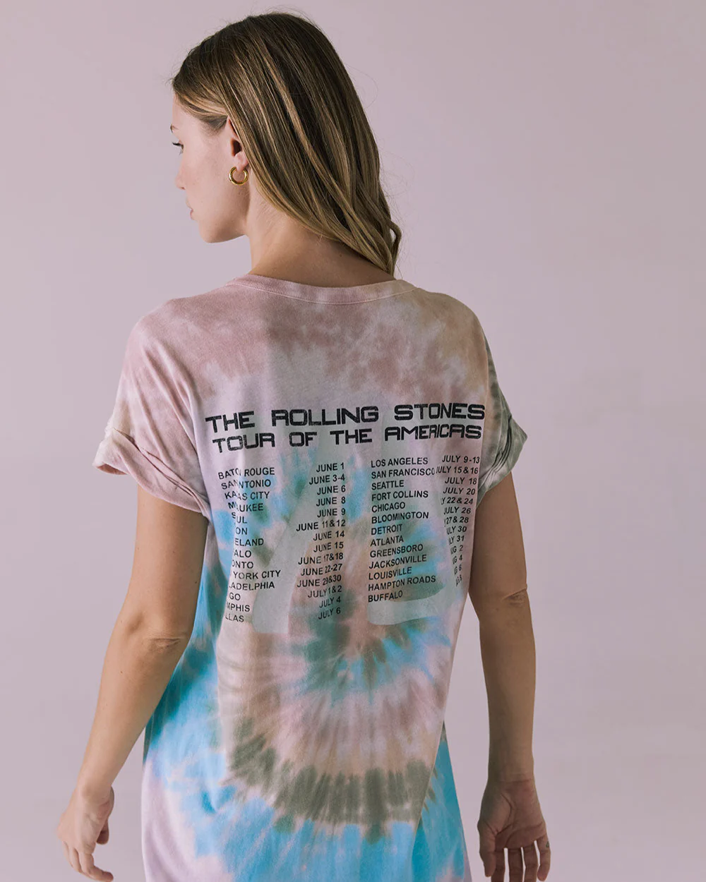 THE ROLLING STONES - TOUR OF AMERICA TIE DYE T-SHIRT DRESS - Image 5