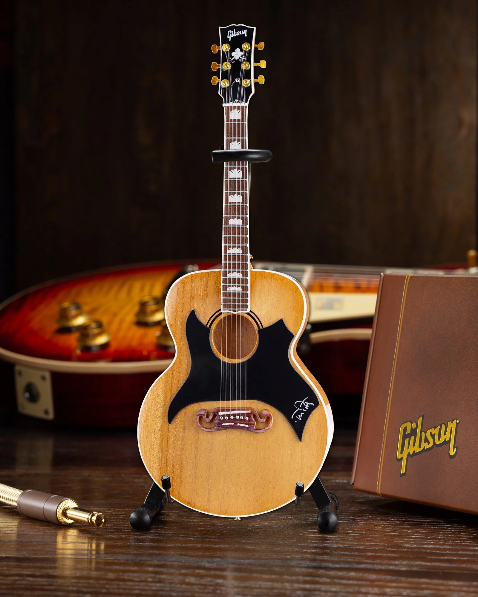 TOM PETTY - ANTIQUE NATURAL GIBSON SJ-200 WILDFLOWER - MINI GUITAR - Image 2