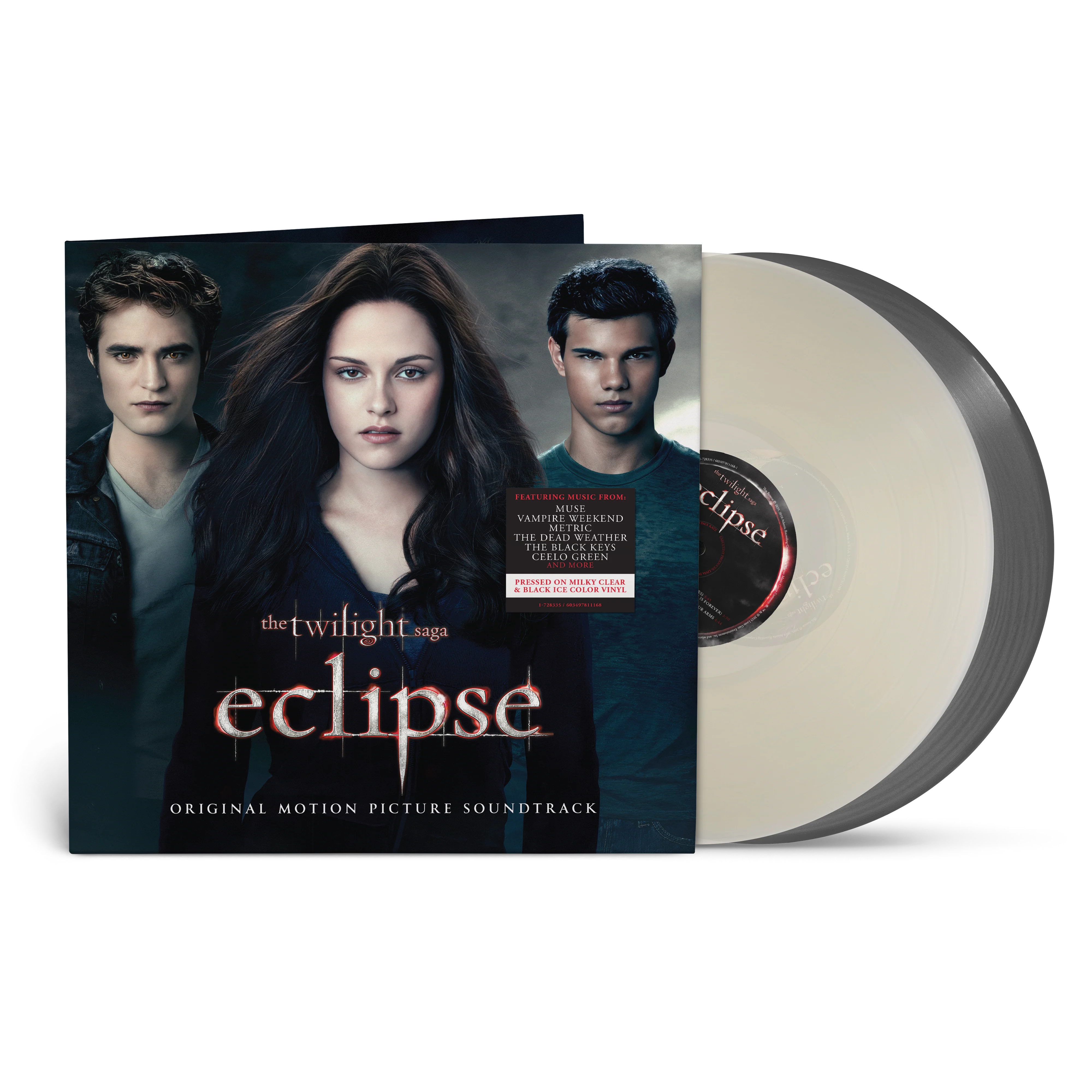 VARIOUS ARTISTS - THE TWILIGHT SAGA: ECLIPSE - ORIGINAL MOTION PICTURE SOUNDTRACK - TRANSPARENT WHITE + BLACK ICE COLOR - 2-LP - VINYL LP