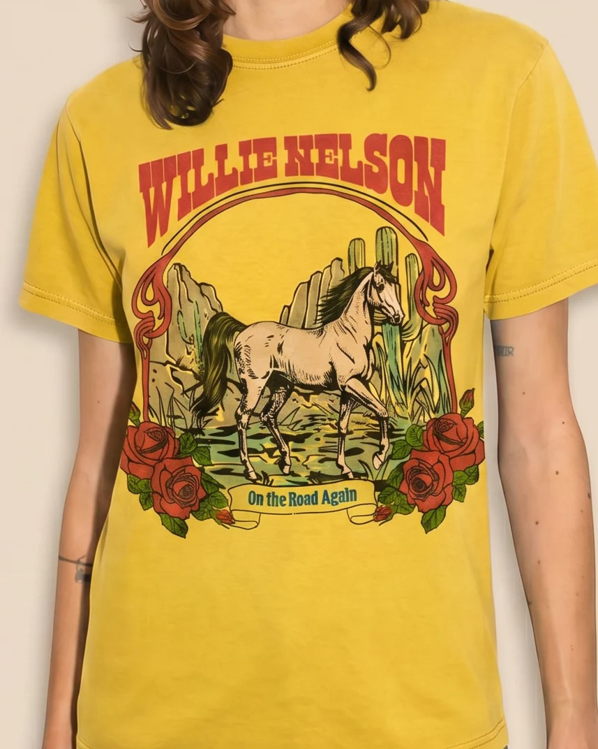 WILLIE NELSON - TOBACCO LEAF TEE - Image 2